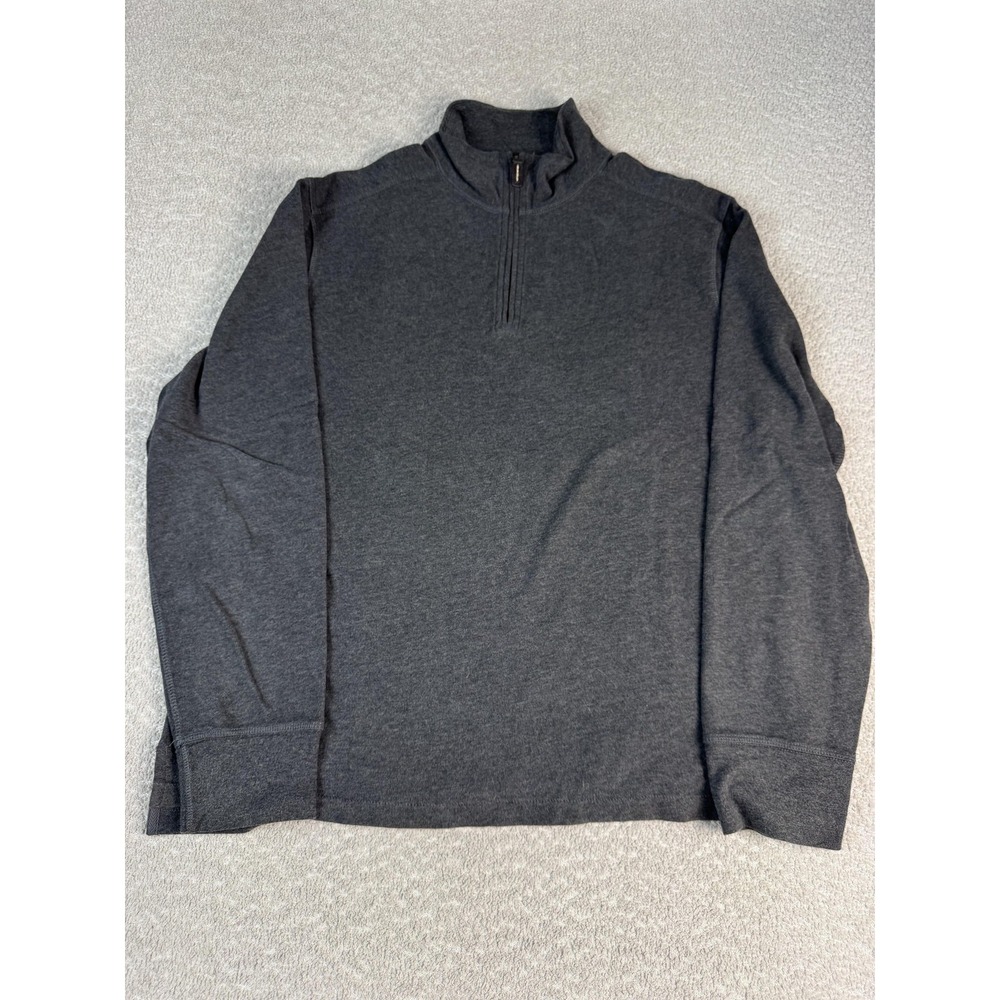 J.Crew Sweatshirt Mens Large Gray Sueded Jersey Quarter Zip Mock Neck Pullover